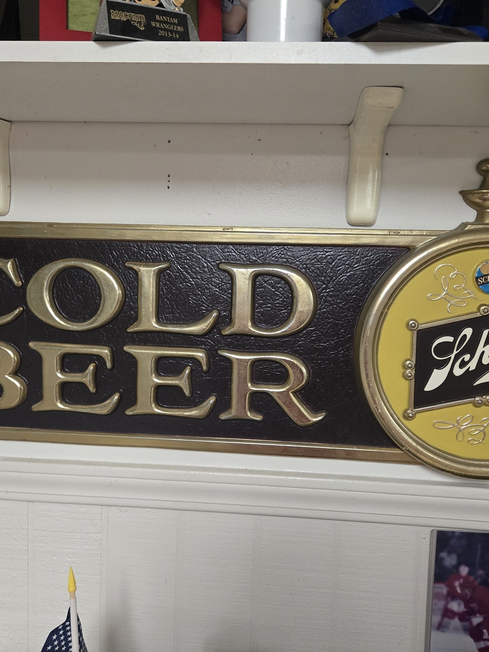 Vintage 1974 Schlitz "Cold Beer" 40×15 Plastic Wall Sign